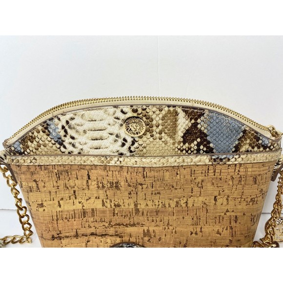 Anne Klein Python Snake  Crossbody Bag  Purse Adjustable Strap Gold Hardware - Picture 3 of 11